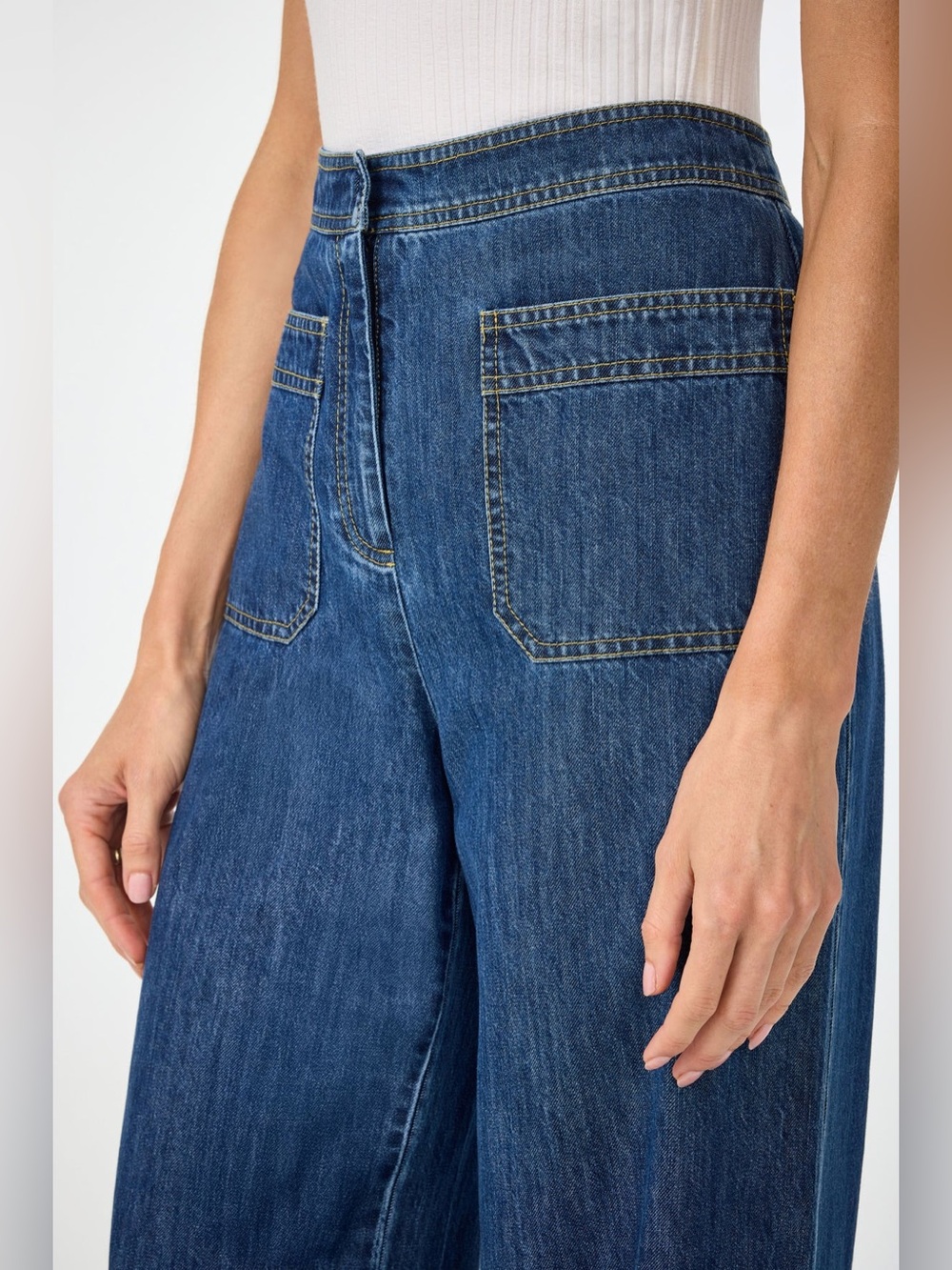 Trina Turk FERRER WIDE LEG JEAN High-Waist Women's Jeans in Dark Blue - Picture 3 of 4